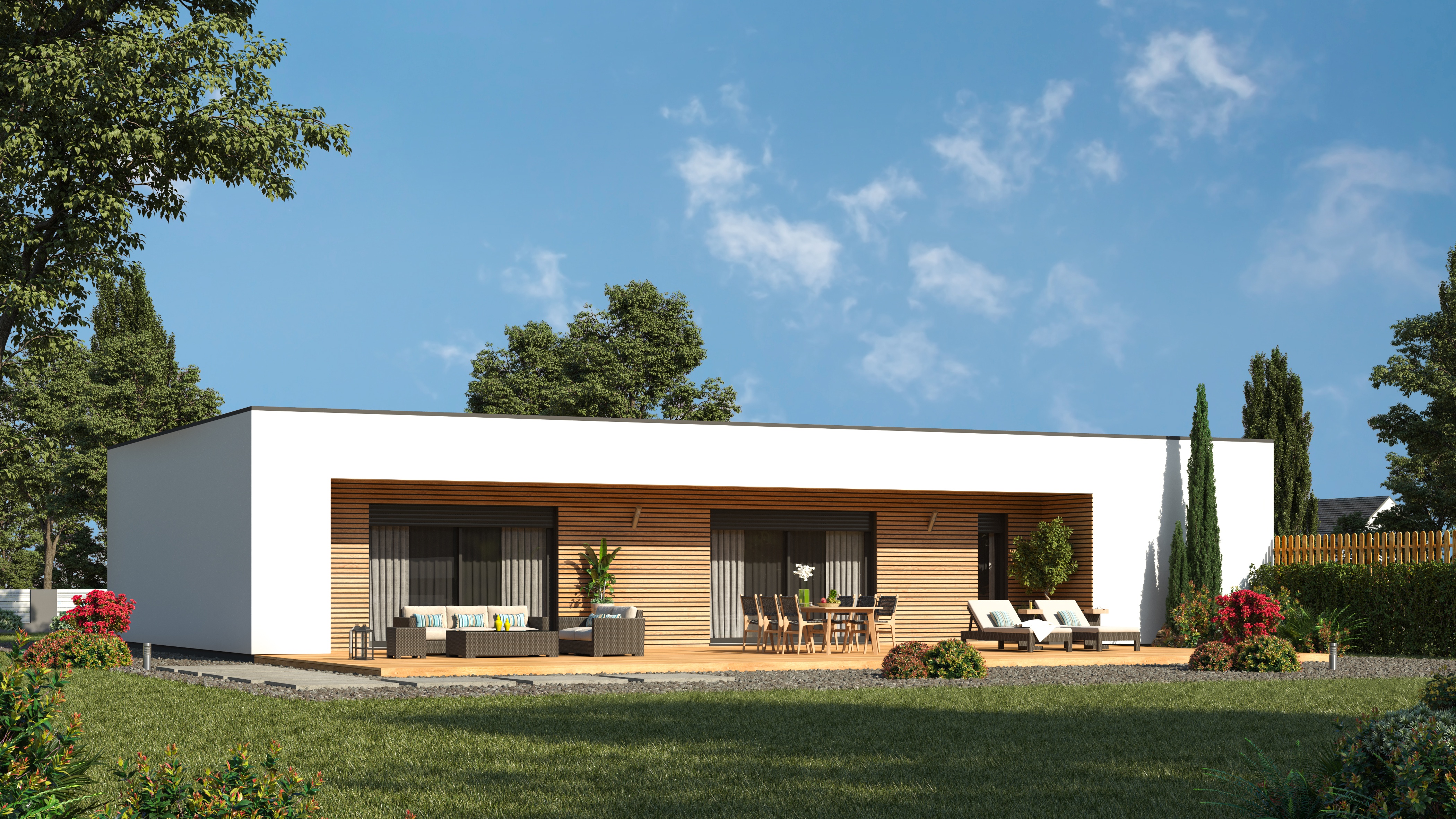 maison ossature bois toit plat