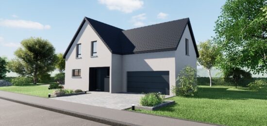 Plan de maison Surface terrain 130 m2 - 6 pièces - 4  chambres -  avec garage 