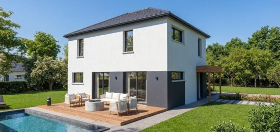 Plan de maison Surface terrain 119.71 m2 - 5 pièces - 3  chambres -  avec garage 