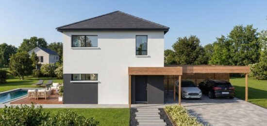 Plan de maison Surface terrain 119.71 m2 - 5 pièces - 3  chambres -  avec garage 