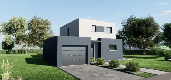 Plan de maison Surface terrain 98.73 m2 - 4 pièces - 3  chambres -  avec garage 
