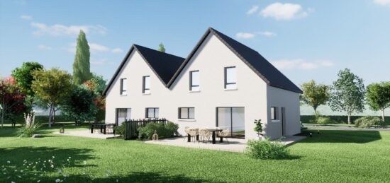 Plan de maison Surface terrain 110 m2 - 4 pièces - 3  chambres -  avec garage 