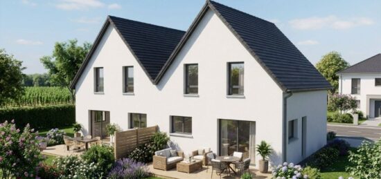 Plan de maison Surface terrain 109.04 m2 - 4 pièces - 3  chambres -  avec garage 