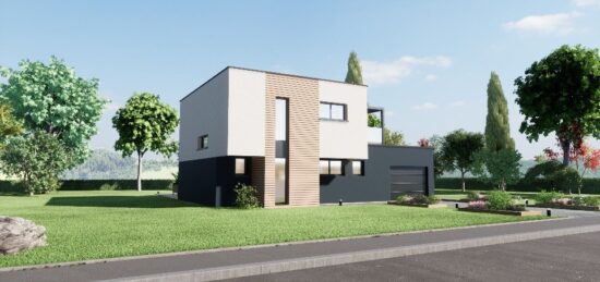 Plan de maison Surface terrain 104 m2 - 1 pièce - 3  chambres -  avec garage 