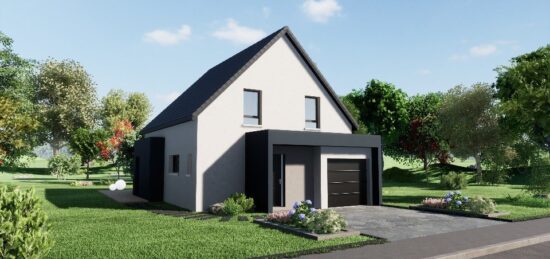 Plan de maison Surface terrain 110 m2 - 5 pièces - 3  chambres -  avec garage 