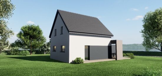 Plan de maison Surface terrain 102 m2 - 5 pièces - 3  chambres -  avec garage 