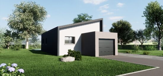 Plan de maison Surface terrain 83 m2 - 4 pièces - 2  chambres -  avec garage 