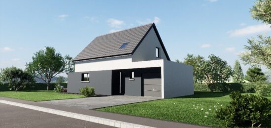 Plan de maison Surface terrain 94 m2 - 5 pièces - 2  chambres -  avec garage 