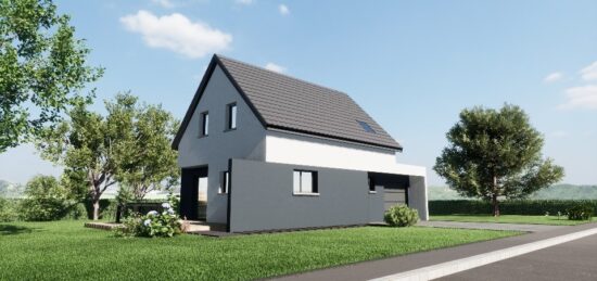 Plan de maison Surface terrain 94 m2 - 5 pièces - 2  chambres -  avec garage 