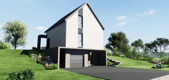 Plan de maison Surface terrain 120 m2 - 6 pièces - 3  chambres -  avec garage 