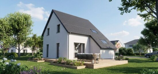 Plan de maison Surface terrain 101.44 m2 - 4 pièces - 3  chambres -  avec garage 